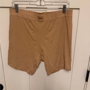 Skims Cotton Modal Boxer Briefs Sleep Shorts Tan Nude Set of Two Plus Size 2X